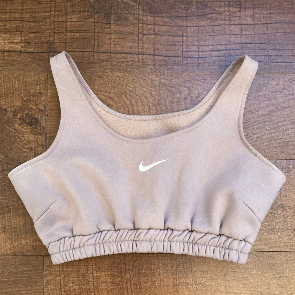 Nike Fleece Sports Bra / Workout Top Taupe Women’s S